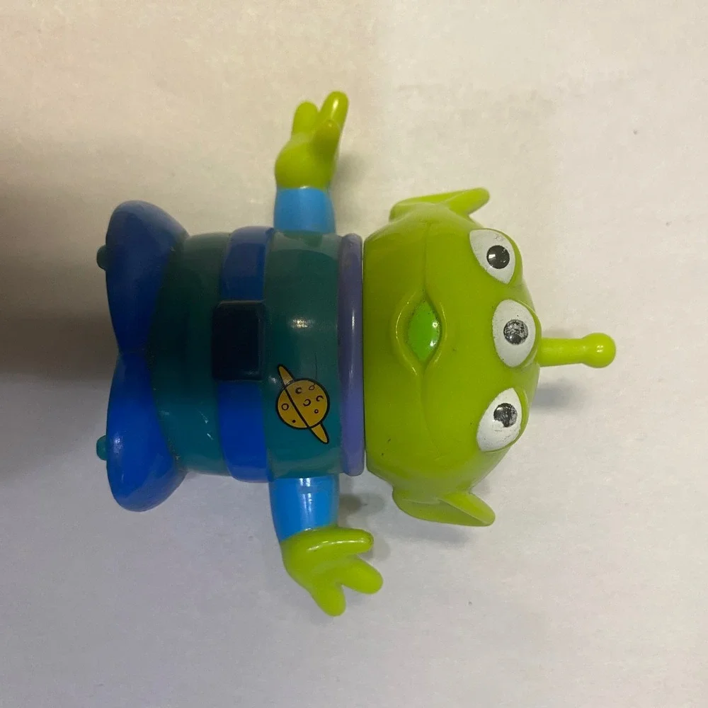 Vintage Disney Pixar Toy Story Three Eyed Green Alien Plastic Wheels